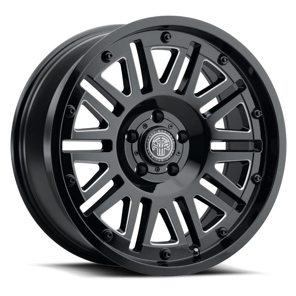 THRET Offroad 701 Storm cast wheel gloss black machined finish product shot