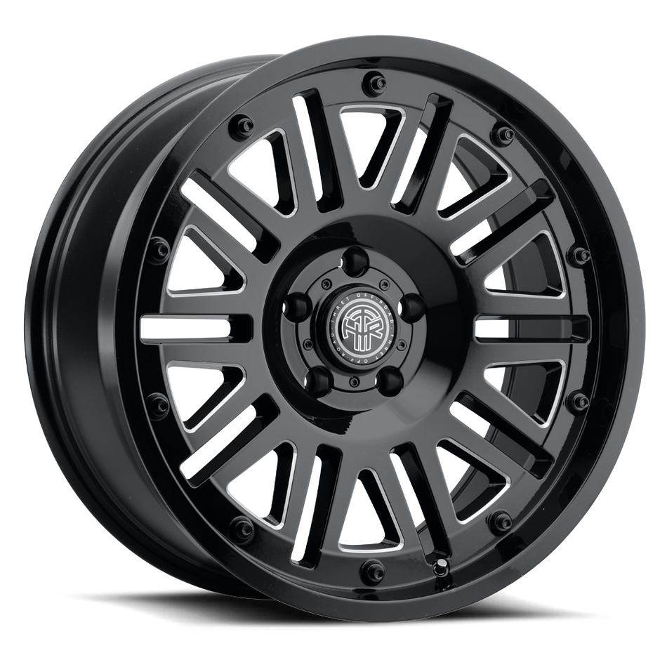 THRET Offroad 701 Storm cast wheel gloss black machined finish product shot