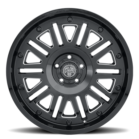 THRET Offroad 701 Storm cast wheel gloss black machined finish side profile shot