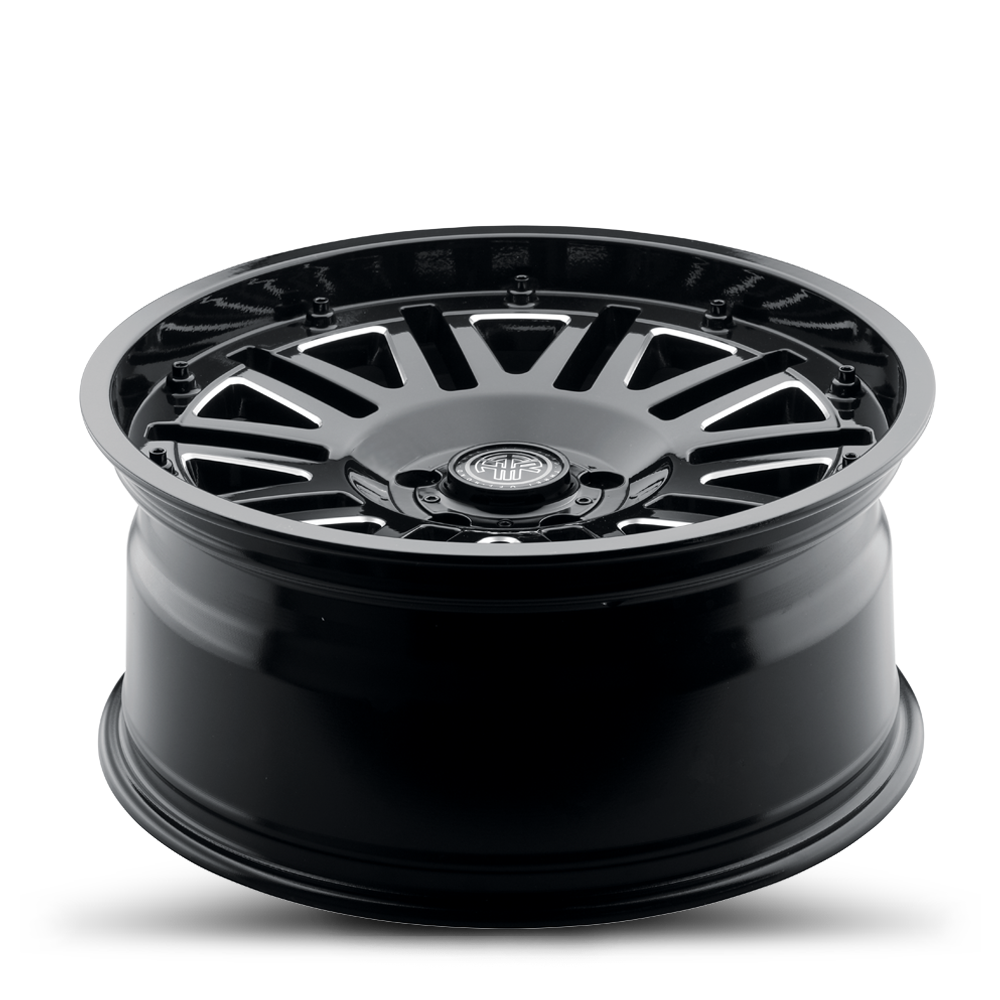 THRET Offroad 701 Storm cast wheel gloss black machined finish angled shot