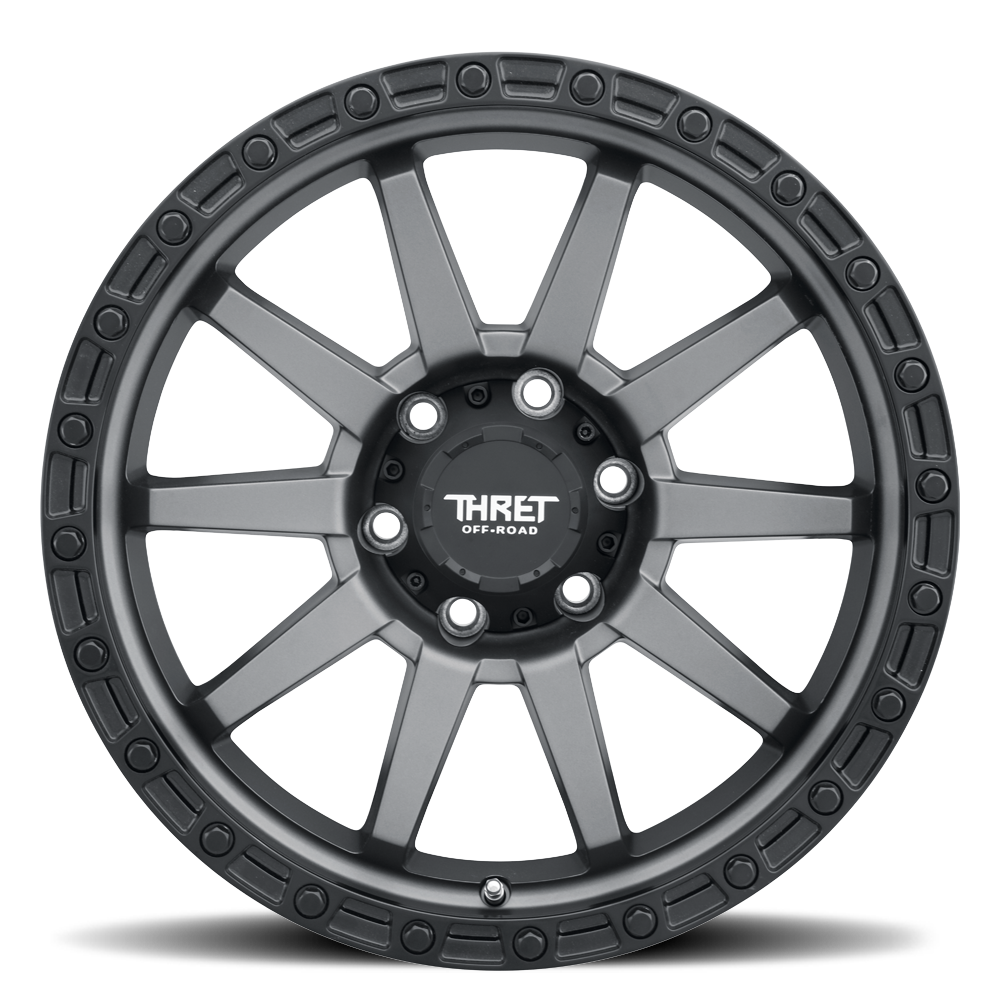 2021-2026 Ford Bronco Wheel - THRET Offroad 706 Freeze Satin Gray/Matte Black Lip Side View