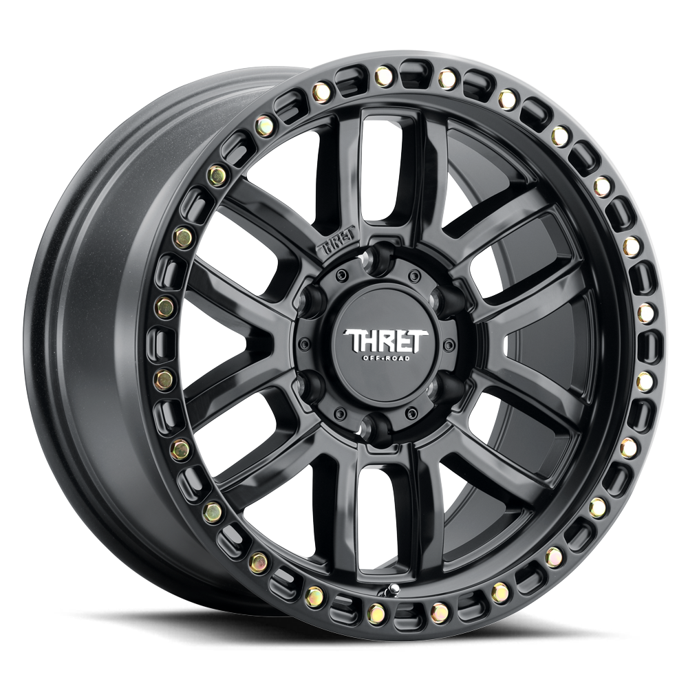 2021-2026 Ford Bronco Simulated Beadlock Wheel - THRET Offroad 707 Matte Black/Matte Black Ring