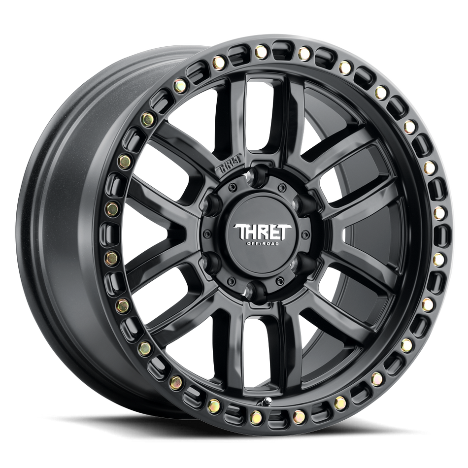 2021-2026 Ford Bronco Simulated Beadlock Wheel - THRET Offroad 707 Matte Black/Matte Black Ring