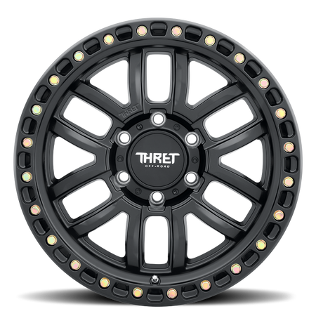 2021-2026 Ford Bronco Simulated Beadlock Wheel - THRET Offroad 707 Matte Black/Matte Black Ring Side View