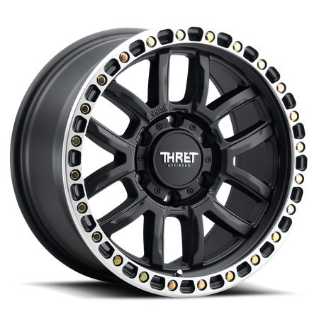2021-2026 Ford Bronco Simulated Beadlock Wheel - THRET Offroad 707 Matte Black/Machined Ring