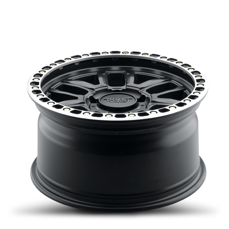 2021-2026 Ford Bronco Simulated Beadlock Wheel - THRET Offroad 707 Matte Black/Machined Ring Angle View