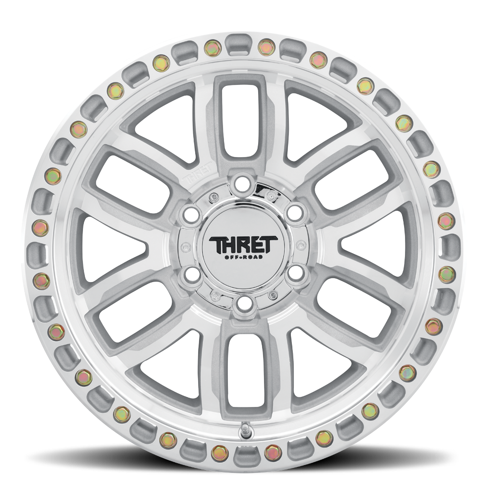2021-2026 Ford Bronco Simulated Beadlock Wheel - THRET Offroad 707 Machined/Machined Ring Side View