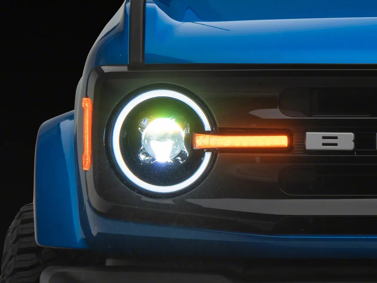 2021-2026 Ford Bronco Halo Projector LED Headlights by Raxiom - view 1