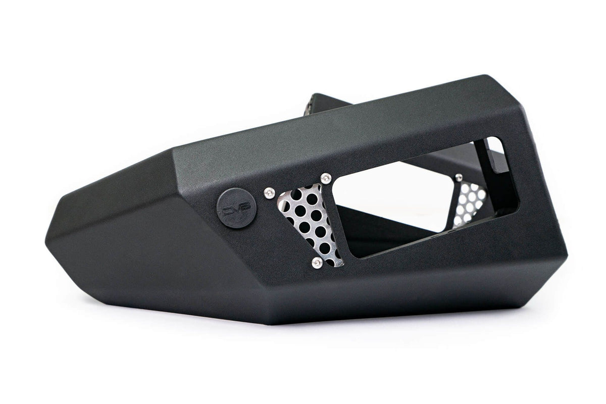 DV8 Offroad OE Plus Series front bumper corner cap, alternate angle product shot on white background