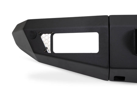 DV8 Offroad OE Plus Series V2 front bumper corner, close-up angled product shot on white background