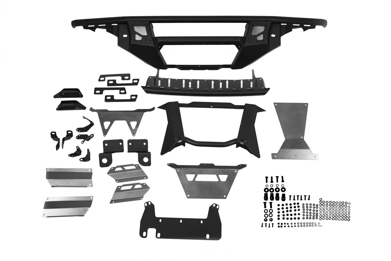 DV8 Offroad FBBR-08 Tube Series front bumper exploded parts diagram showing all included components
