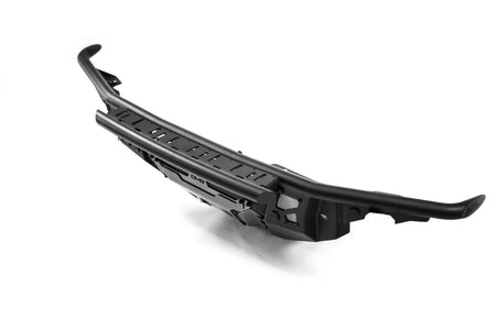 DV8 Offroad FBBR-08 Tube Series front bumper three-quarter product shot showing tube design and skid plate – 2021-2026 Ford Bronco