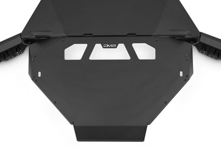 DV8 Offroad Spec Series winch front bumper skid plate for Ford Bronco Raptor, angled product shot on white background