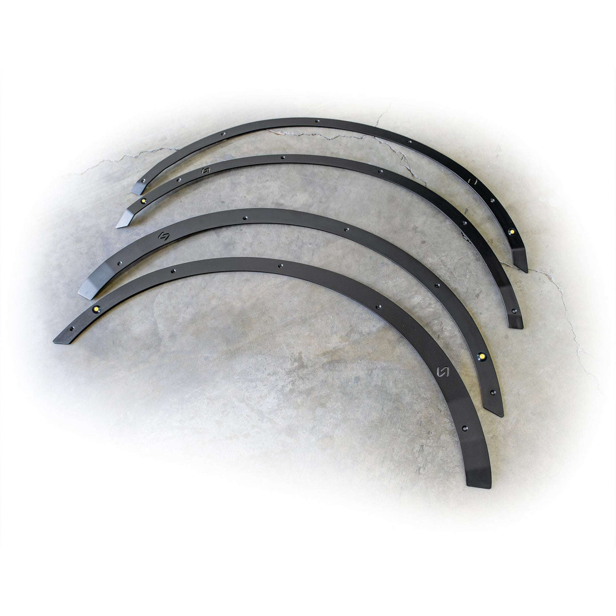 Turn Offroad fender delete kit for Ford Bronco, set of four delete panels laid out product shot