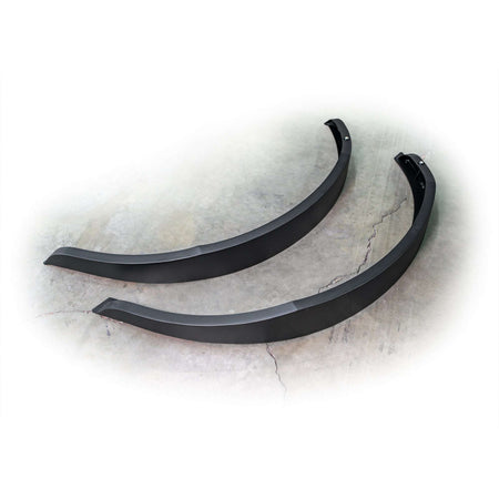 Turn Offroad steel fender flares kit for Ford Bronco, set of three flares laid out product shot, alternate angle