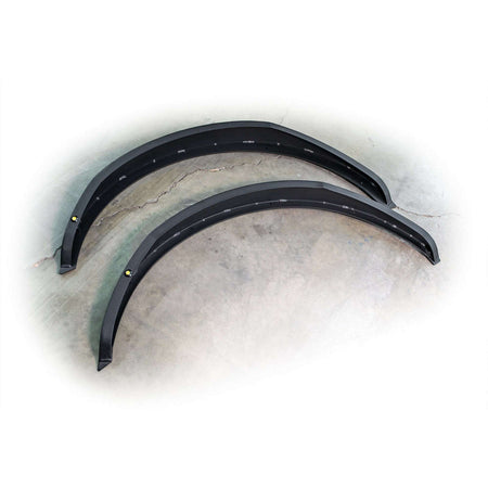 Turn Offroad steel fender flares kit for Ford Bronco, set of two flares laid out product shot