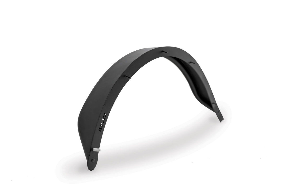 DV8 Offroad tube fender flare for 4-door Ford Bronco, single flare product shot on white background, alternate angle