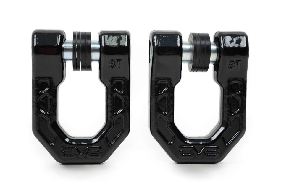 DV8 Offroad Elite Series D-Ring Shackles, Pair | Black