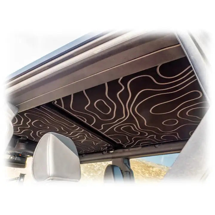 Turn Offroad TR10 hard top interior close-up showing topographic pattern headliner, alternate angle