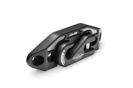 Angled shot of a fairlead against a white background