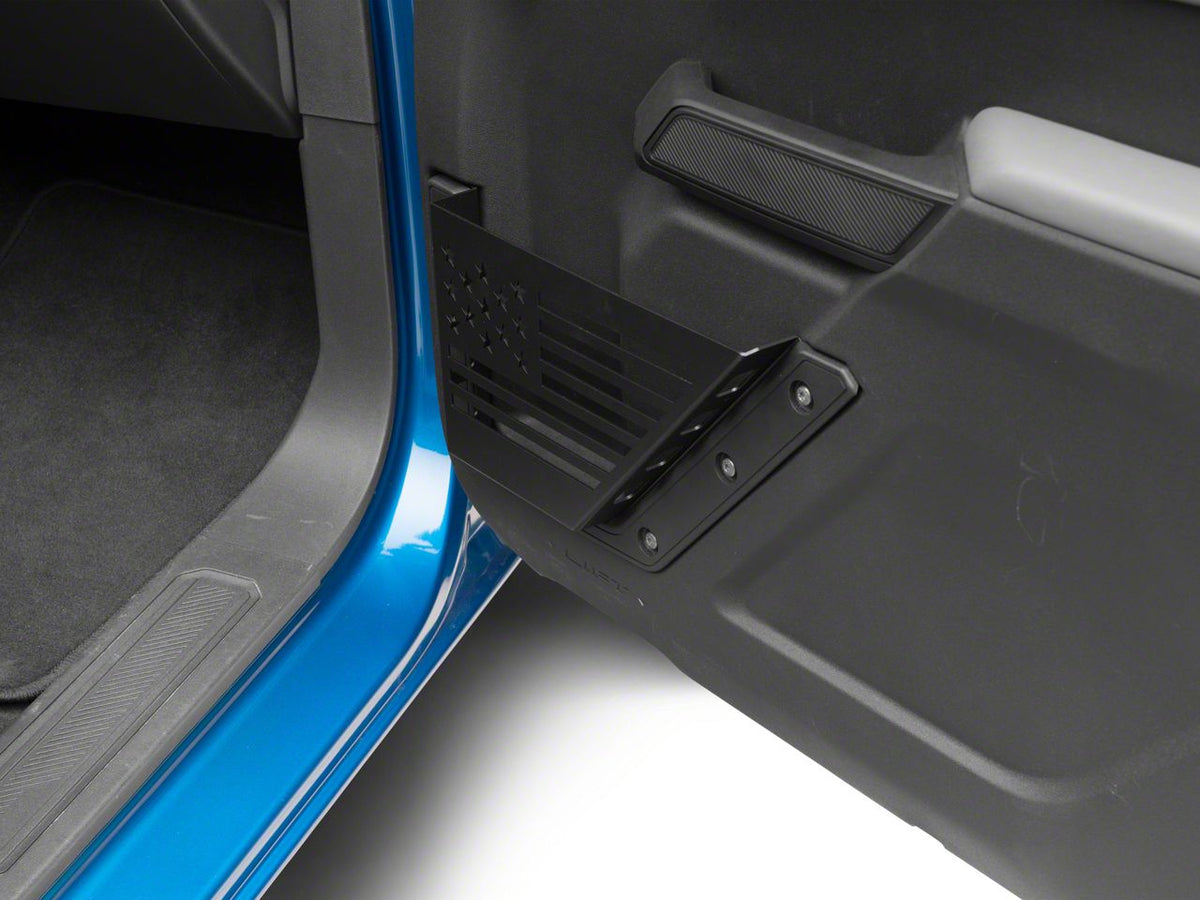 RedRock Aluminum Front Door Storage Panel with Flag Cutout for Ford Bronco - product view