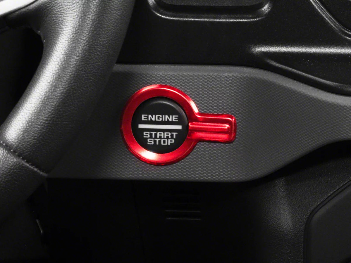 RedRock Billet Start-Stop Button Cover - Red for Ford Bronco - product view