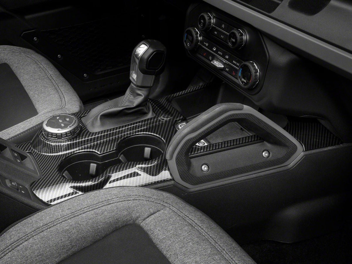 RedRock Center Console Cover Trim - Carbon Fiber Look for Automatic Transmission for Ford Bronco - product view