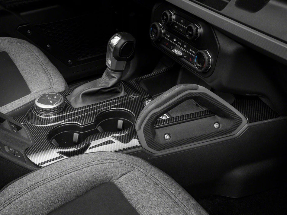 RedRock Center Console Cover Trim - Carbon Fiber Look for Automatic Transmission for Ford Bronco - product view