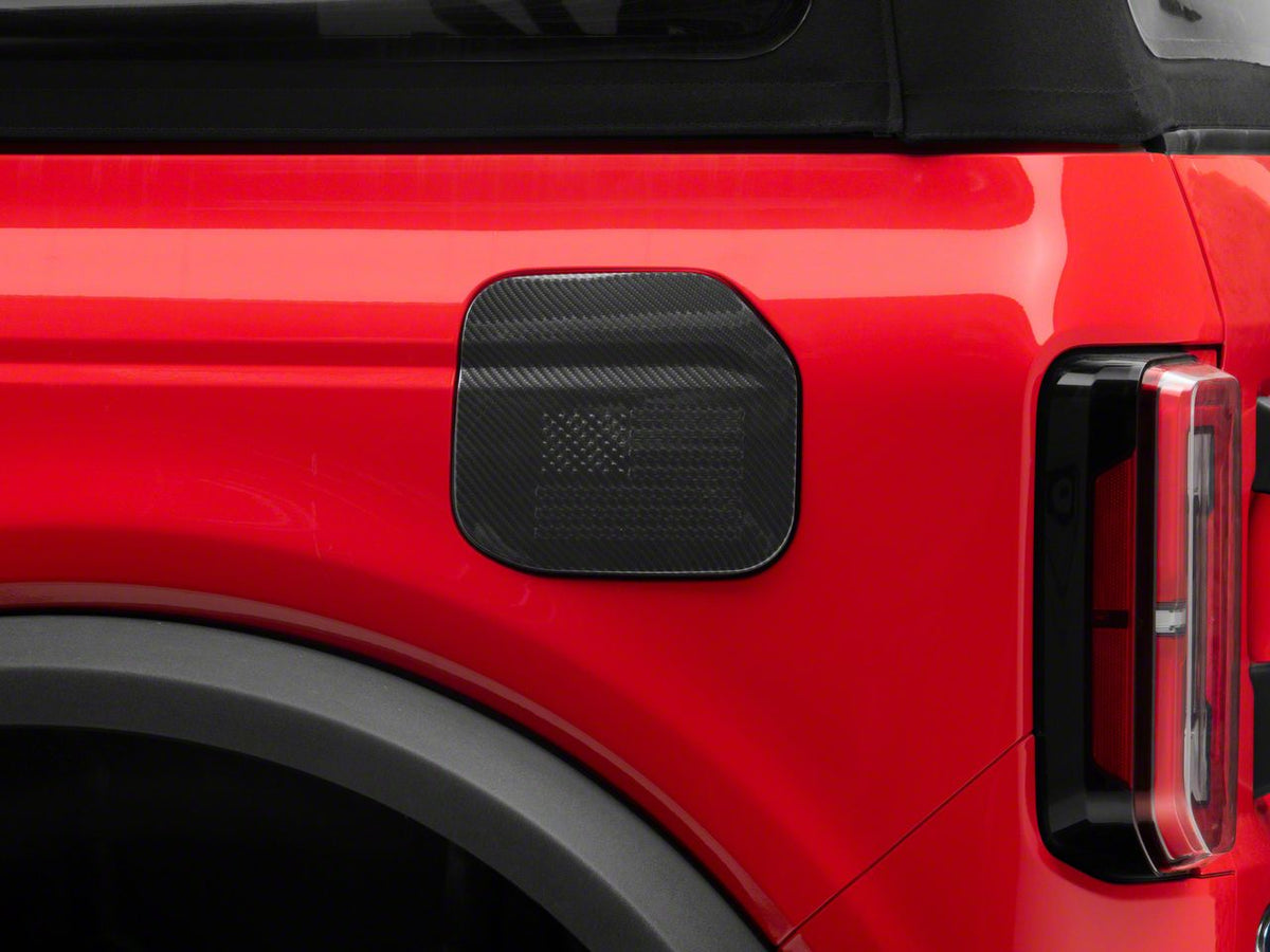 RedRock Fuel Door Cover - Carbon Fiber Look for Ford Bronco - product view
