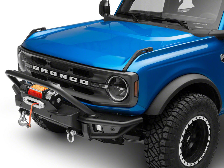 RedRock HD Tubular Front Winch Mount Bumper with LED Fog Lights and Skid Plate for Ford Bronco - product view