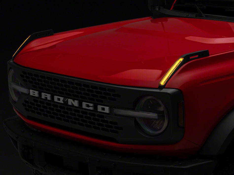 RedRock LED Hood Tie Down Lighting - Amber for Ford Bronco - product view