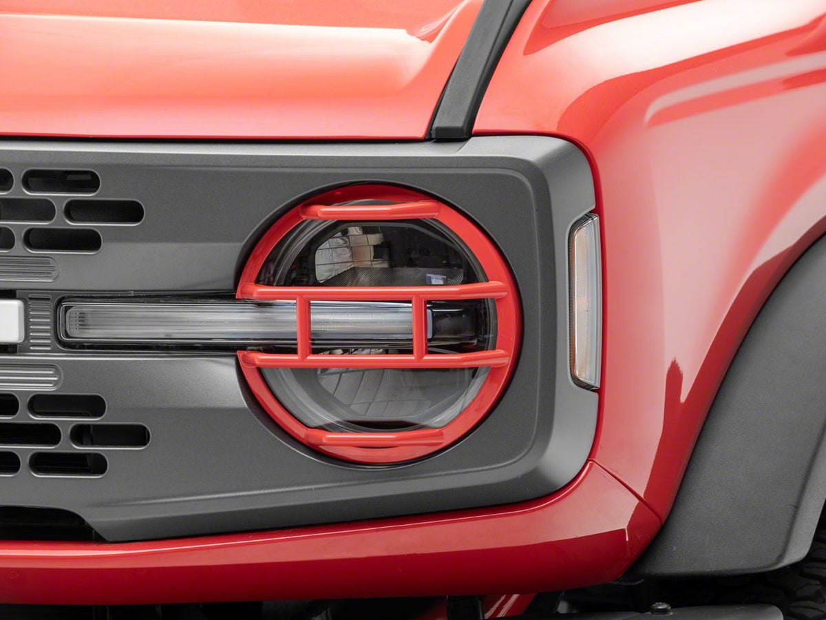 RedRock Off-Road Headlight Guards - Red for Ford Bronco - product view