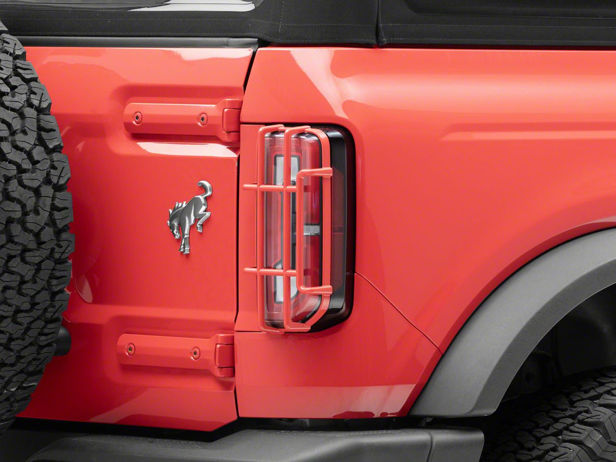 RedRock Off-Road Tail Light Guards - Red for Ford Bronco - product view