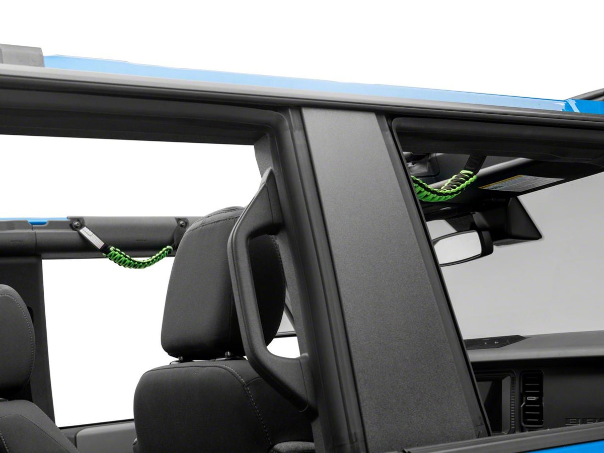 RedRock Paracord Grab Handles with Flag Logo - Front - Green for Ford Bronco - product view