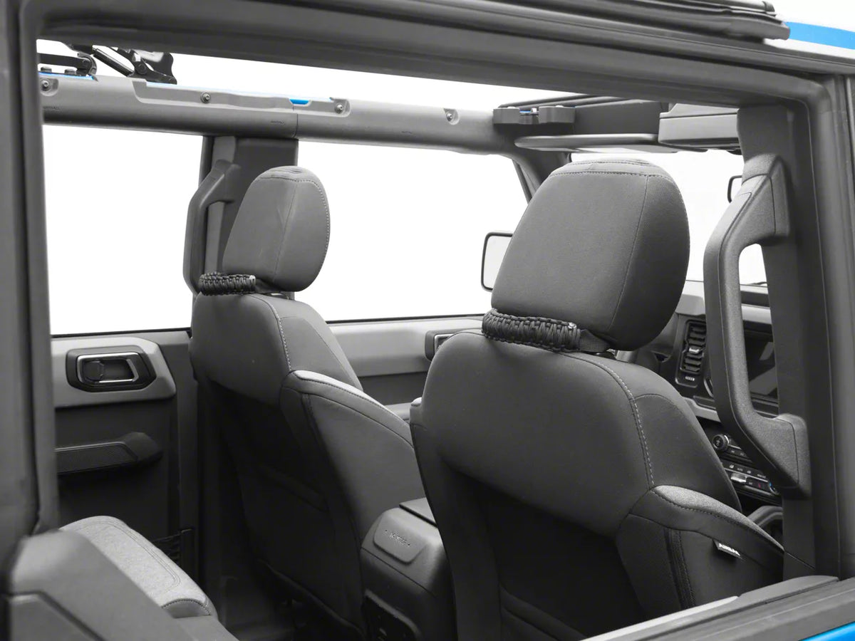 RedRock Paracord Headrest Handles - Black for Ford Bronco - product view
