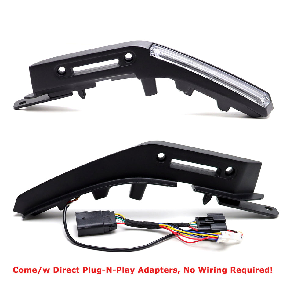 Hood Trail Sight Replace White/Amber Switchback LED DRL Markers For Ford Bronco