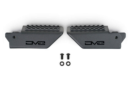 DV8 Offroad foot pegs product shot showing pair with included mounting hardware