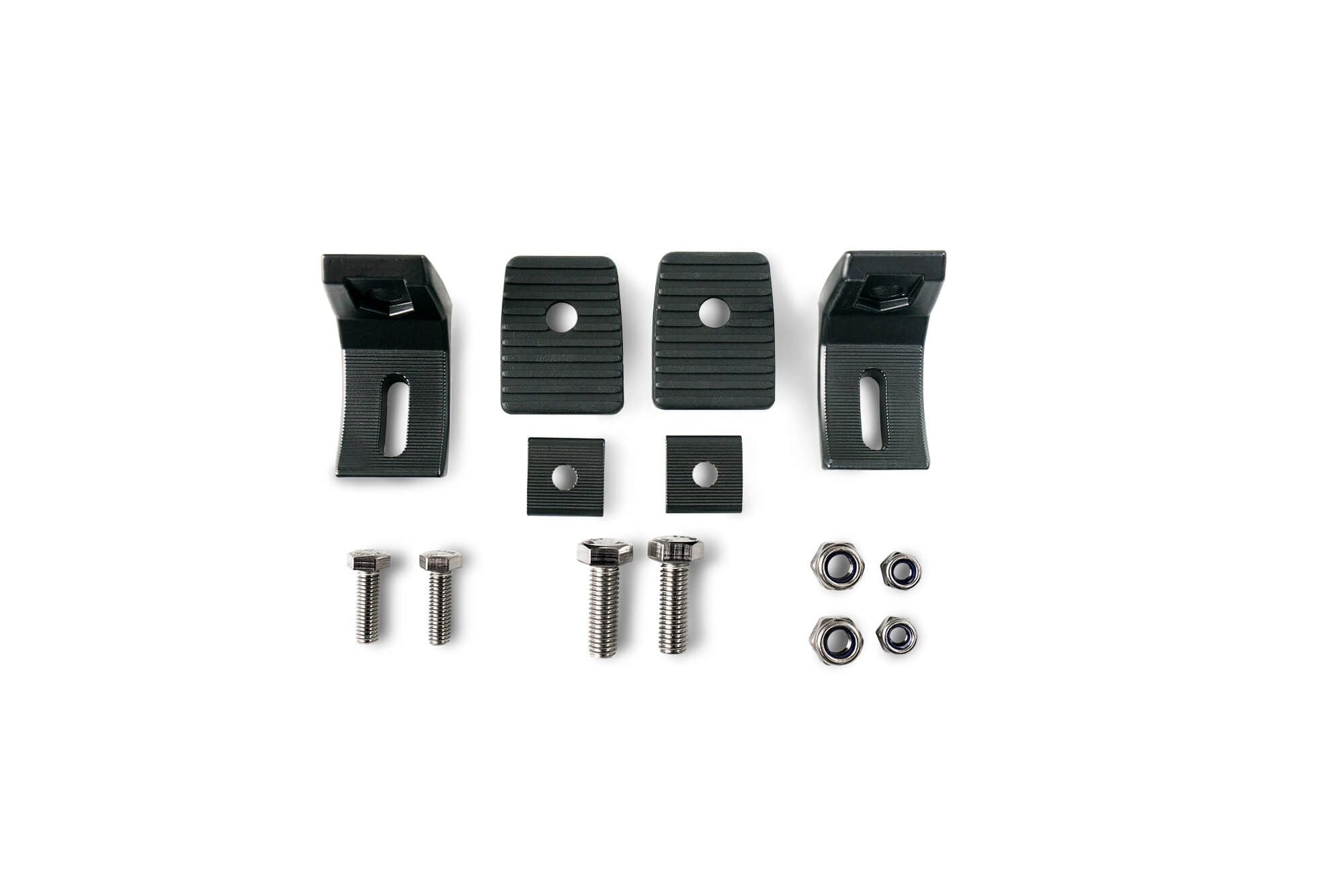 DV8 Offroad small elite series LED light bar mount product shot showing included hardware kit