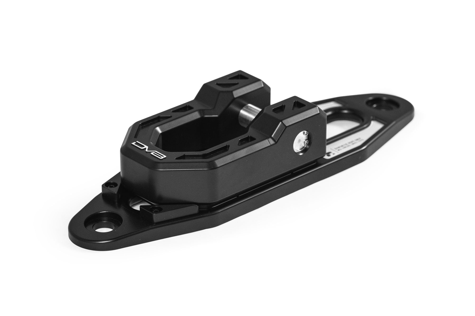 DV8 Offroad Xtract fairlead mounting bracket component, angled product shot on white background